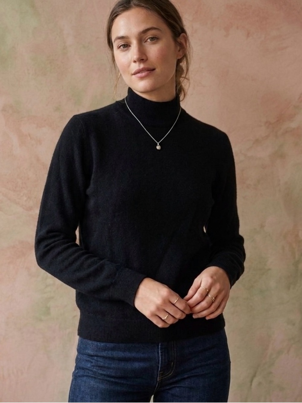Outlander Studio Women's Black Turtleneck Sweater - Soft Everyday Knit